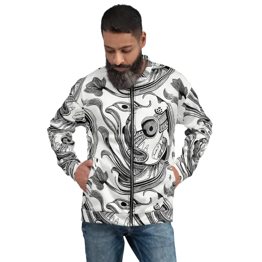 Rhythmic Riddle on a Bomber Jacket