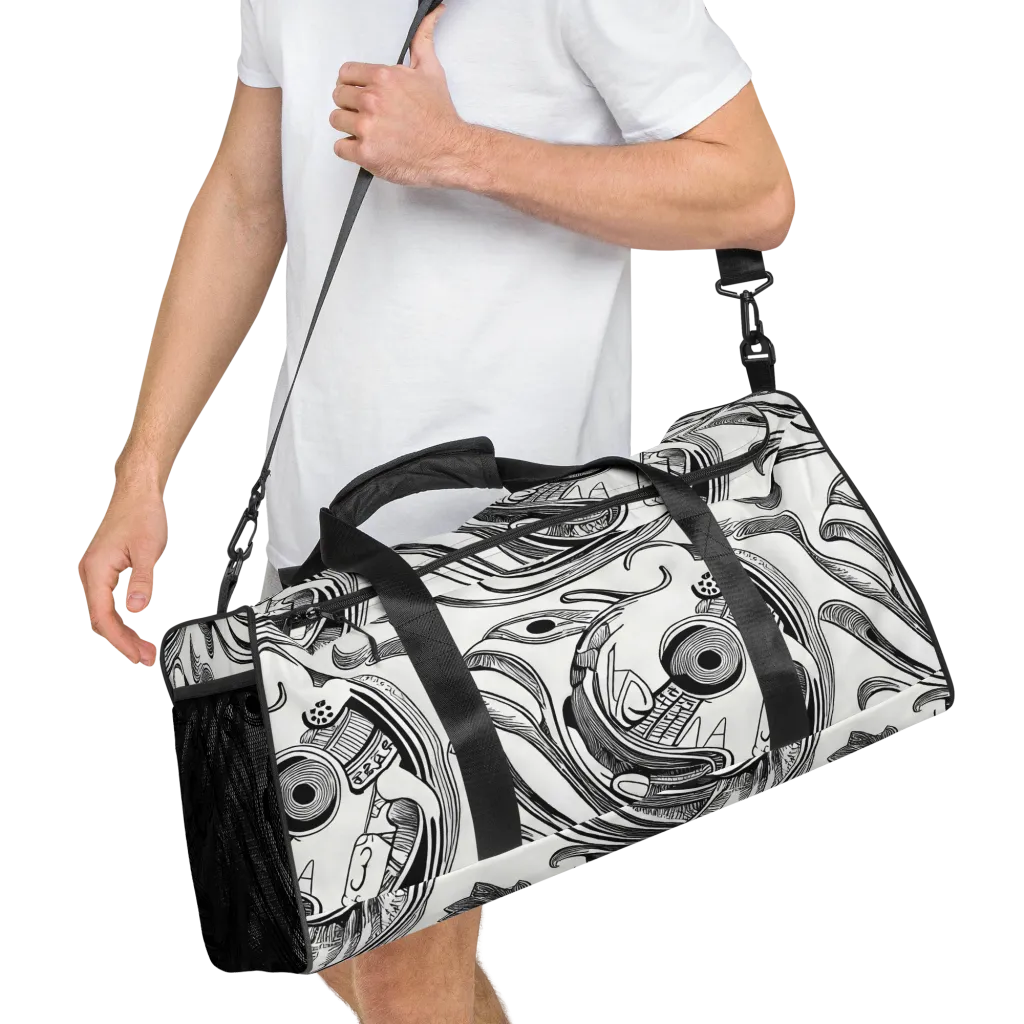 Rhythmic Riddle on Duffle Bag — Right Front