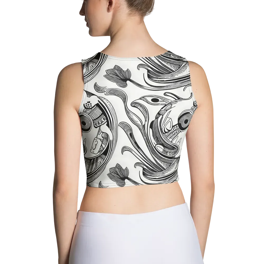 Rhythmic Riddle on Crop Top — Back