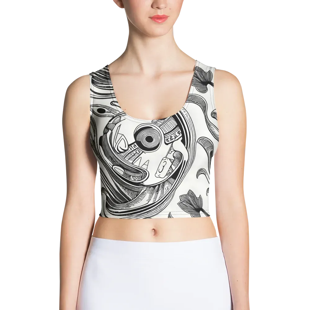 Rhythmic Riddle on Crop Top — Front