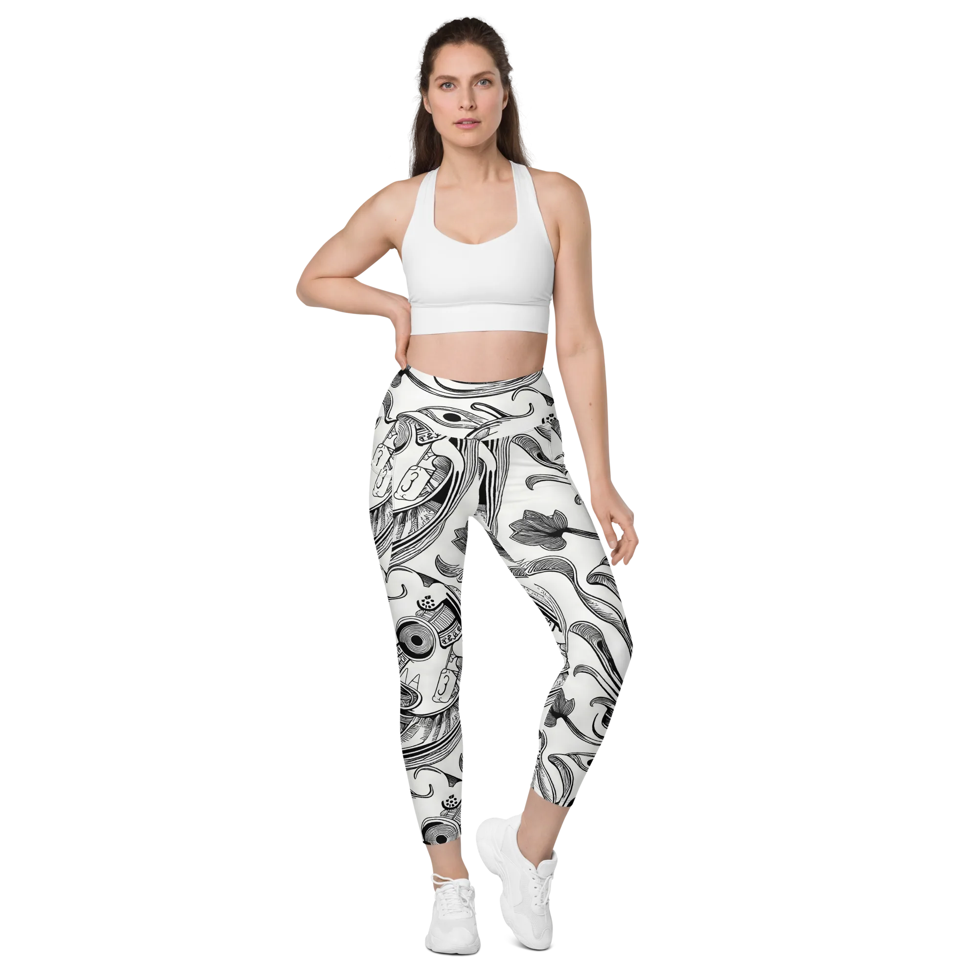 Rhythmic Riddle on Leggings with Pockets — Front