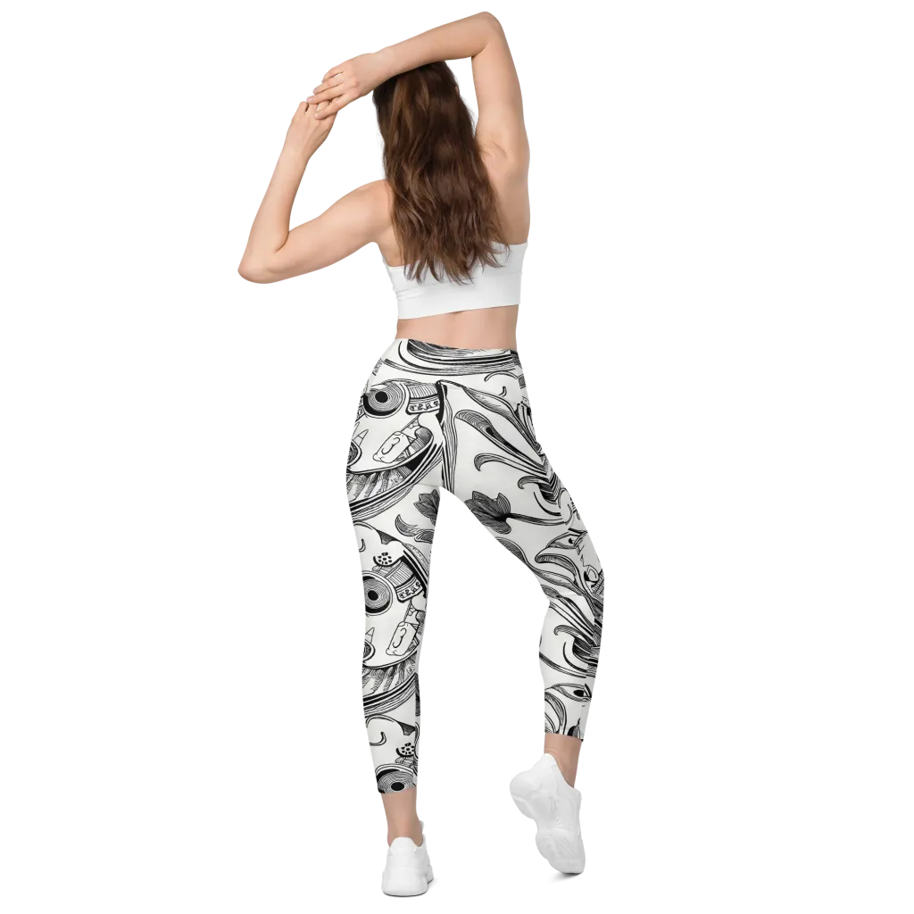 Rhythmic Riddle on Leggings with Pockets — Back