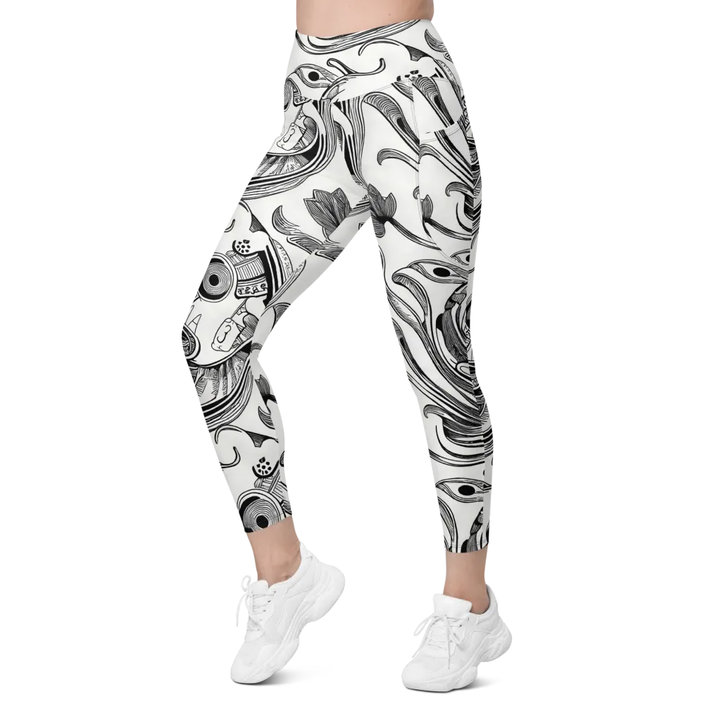 Rhythmic Riddle on Leggings with Pockets — Left Front