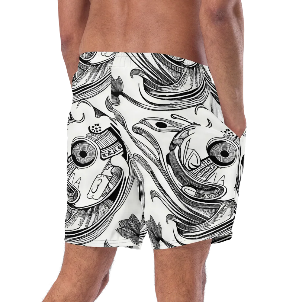 Rhythmic Riddle on Swim Trunks — Right Back