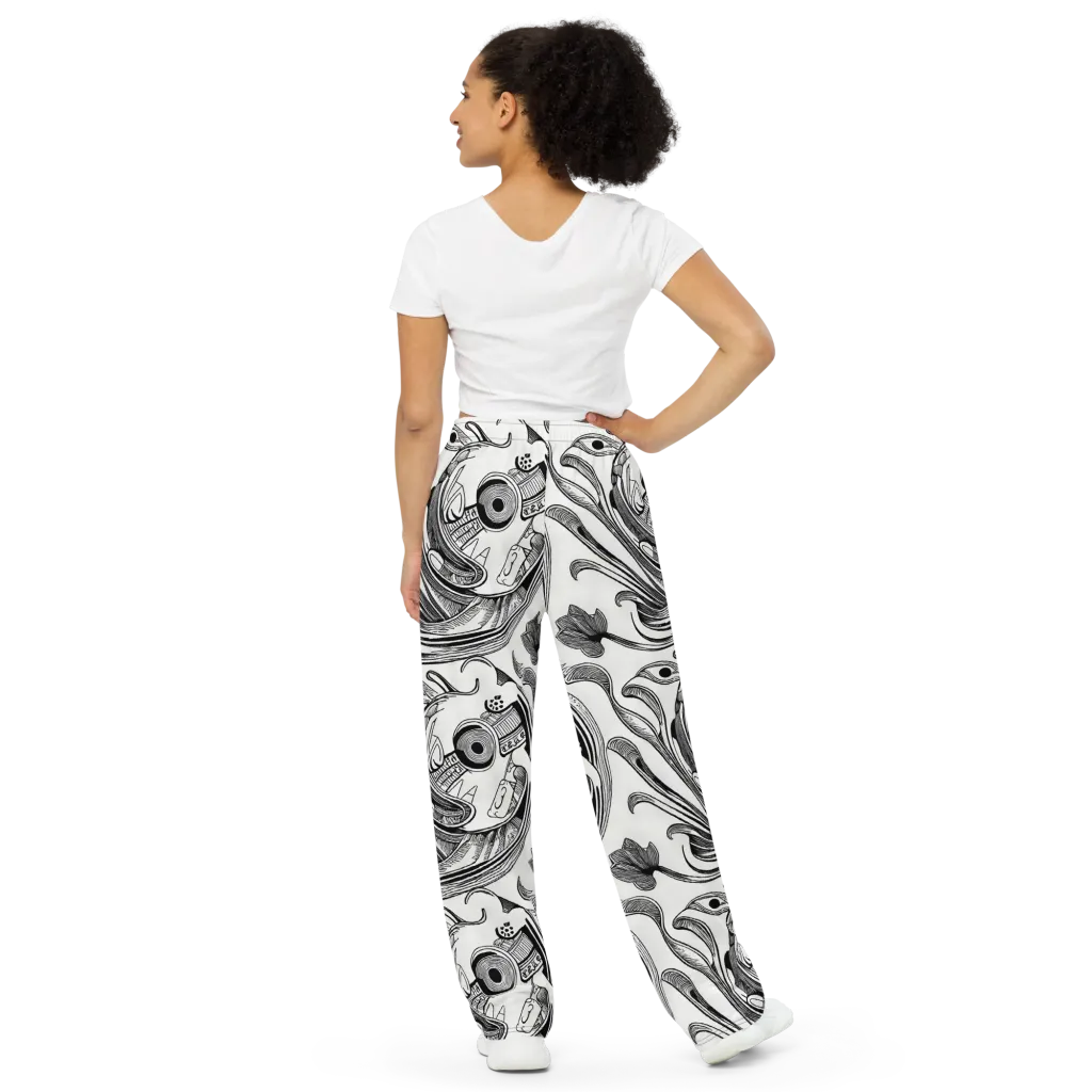 Rhythmic Riddle on Wide-Leg Pants — Back