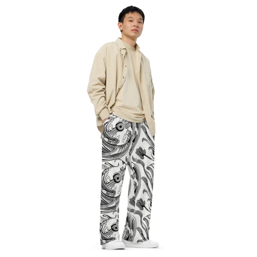 Rhythmic Riddle on Wide-Leg Pants — Right Front