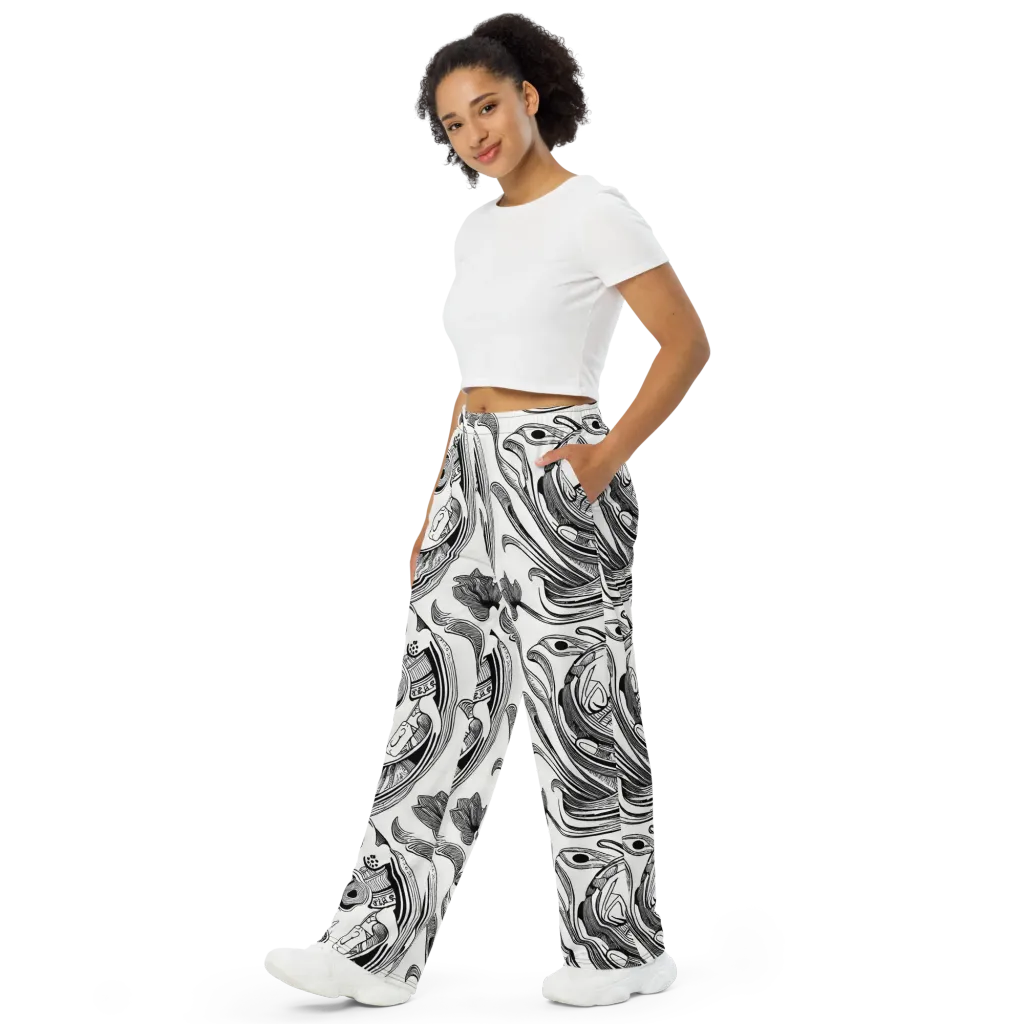 Rhythmic Riddle on Wide-Leg Pants — Left Front