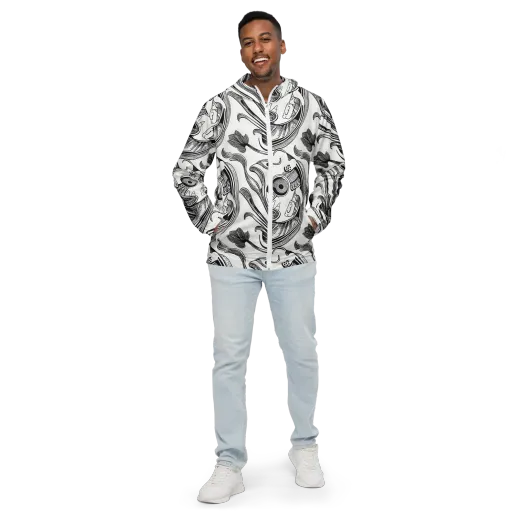Rhythmic Riddle on a Men's Windbreaker