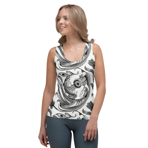Rhythmic Riddle on a Women's Tank Top