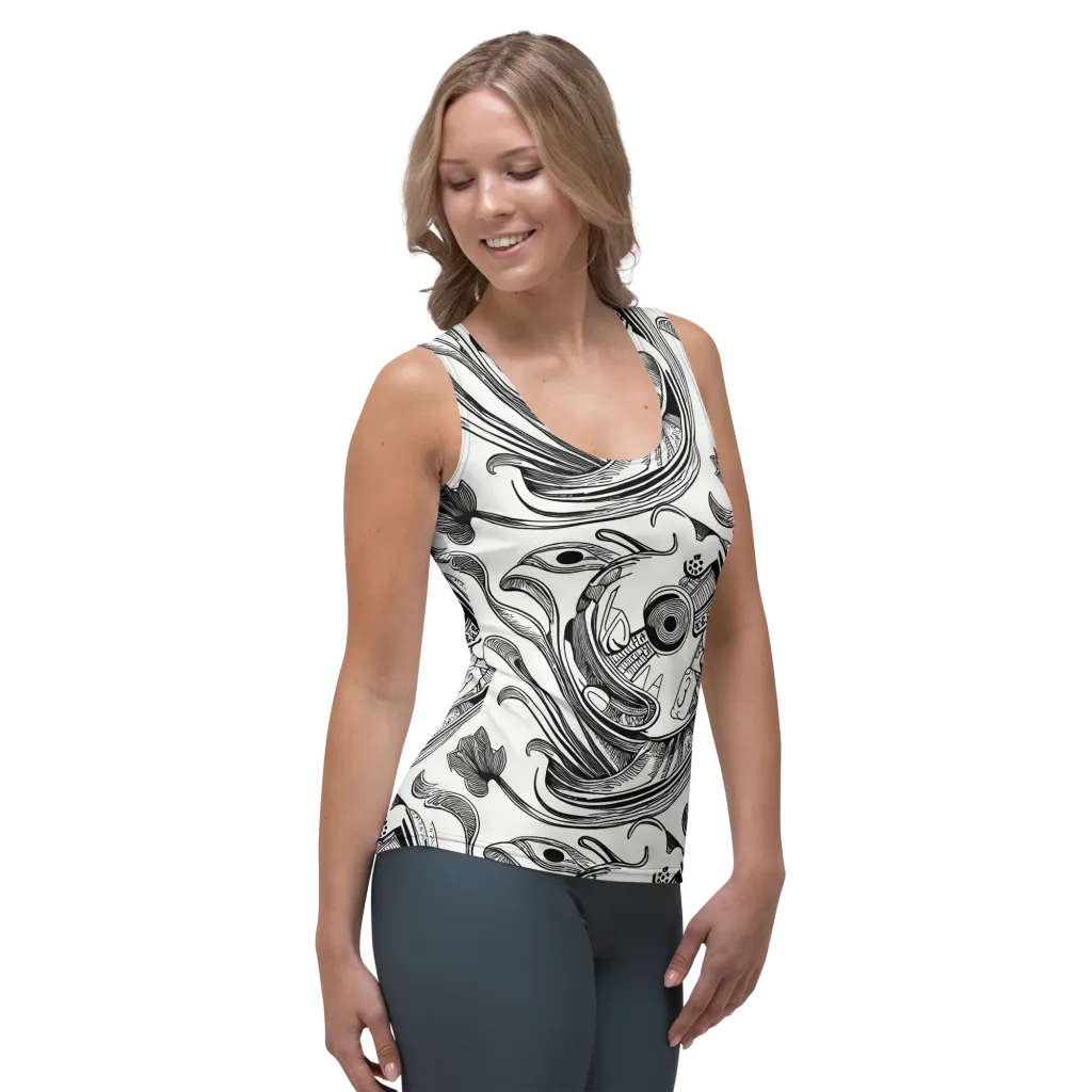 Rhythmic Riddle on Women's Tank Top — Right Front