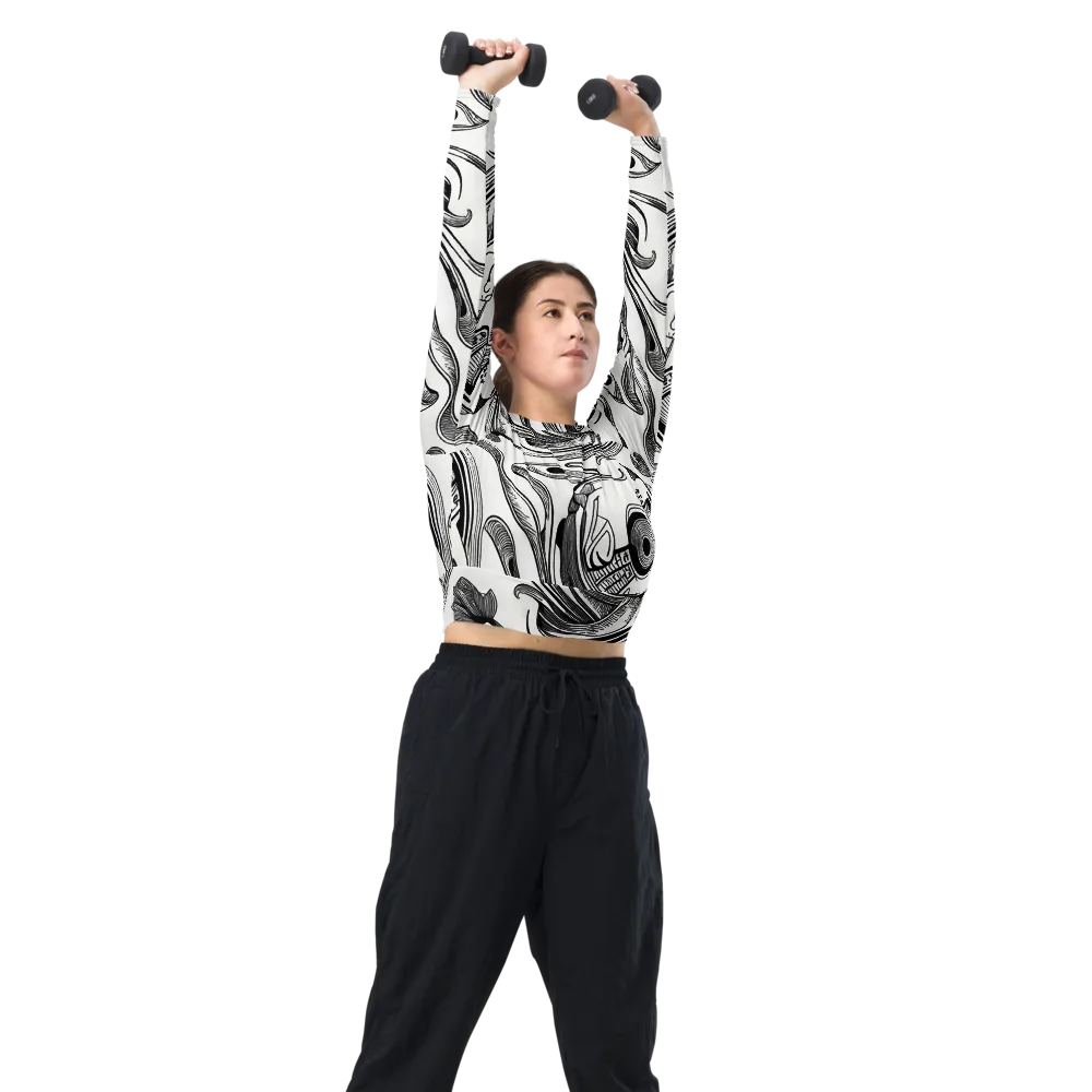 Rhythmic Riddle on Long Sleeve Crop Top — Right Front