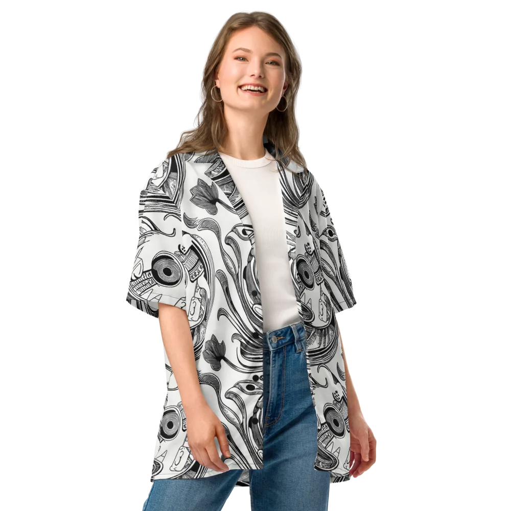 Rhythmic Riddle on Button Shirt — Front