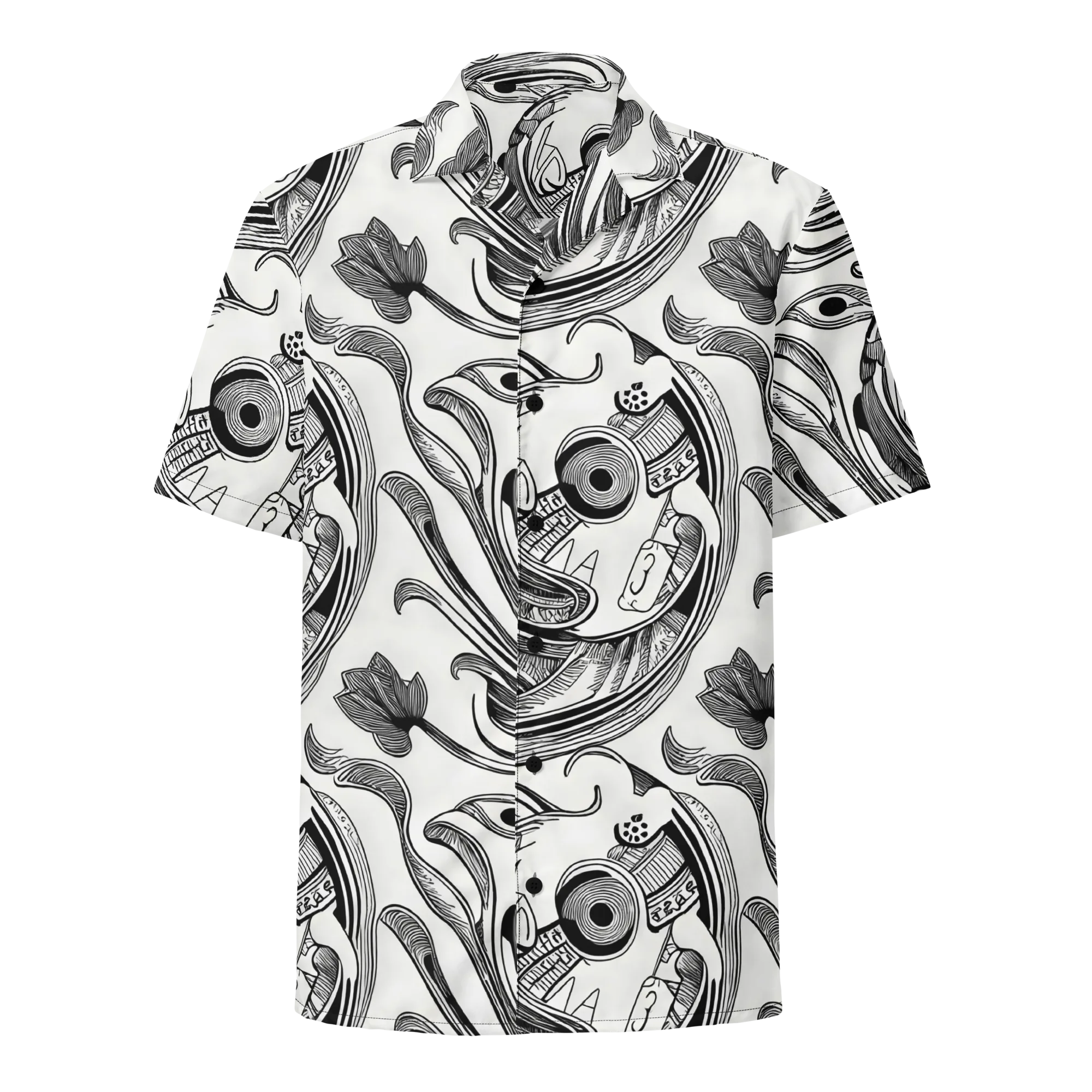 Rhythmic Riddle on Button Shirt — Front