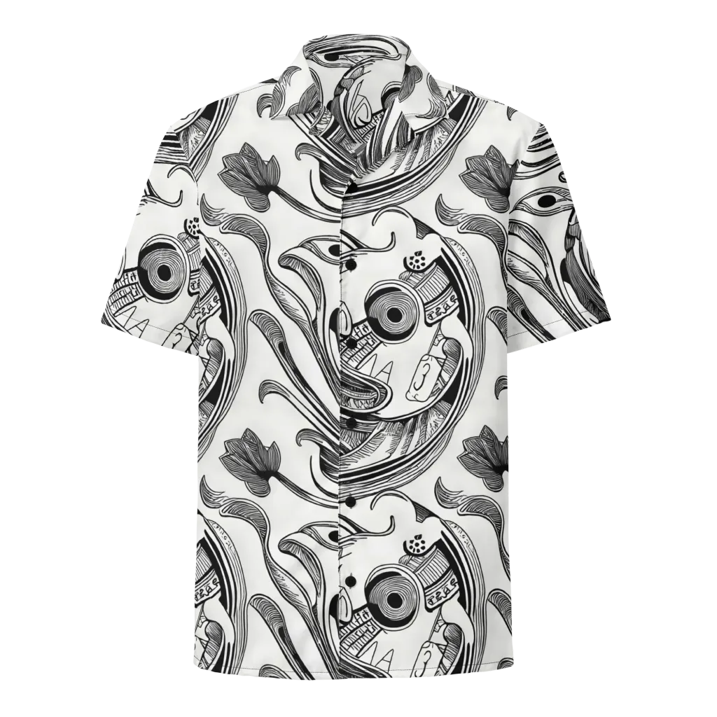 Rhythmic Riddle on Button Shirt — Front