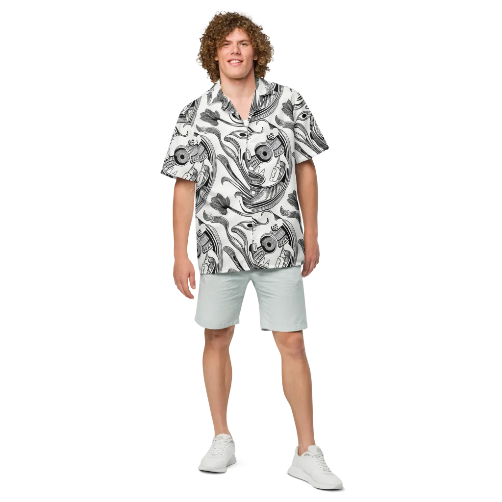 Rhythmic Riddle on Button Shirt — Front