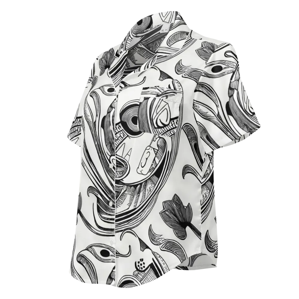Rhythmic Riddle on Women's Short Sleeve Pajama Top — Left Front
