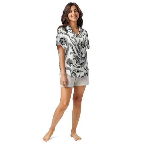 Rhythmic Riddle on a Women's Short Sleeve Pajama Top