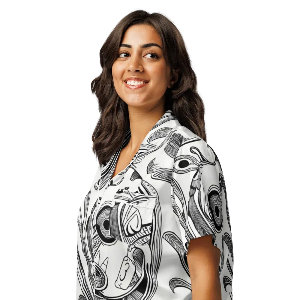 Rhythmic Riddle on Women's Short Sleeve Pajama Top — Left Front