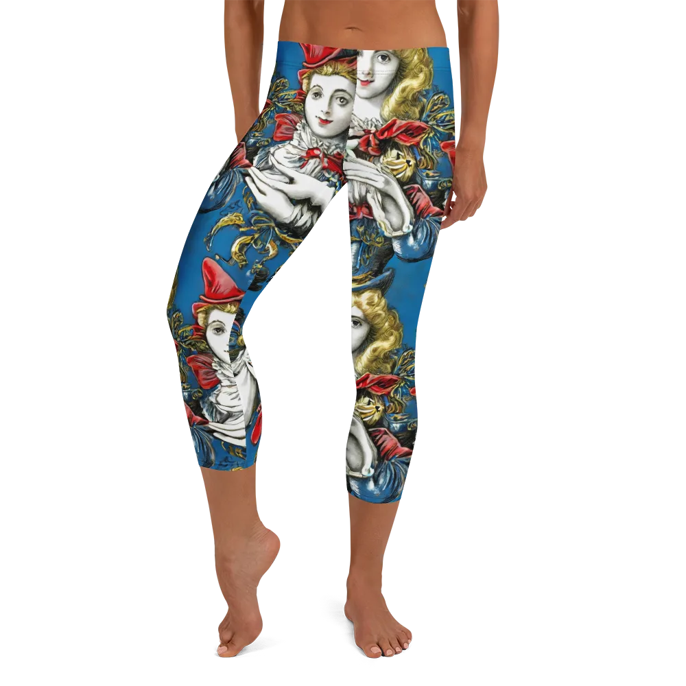 Masquerade Echoes on Capri Leggings — Front