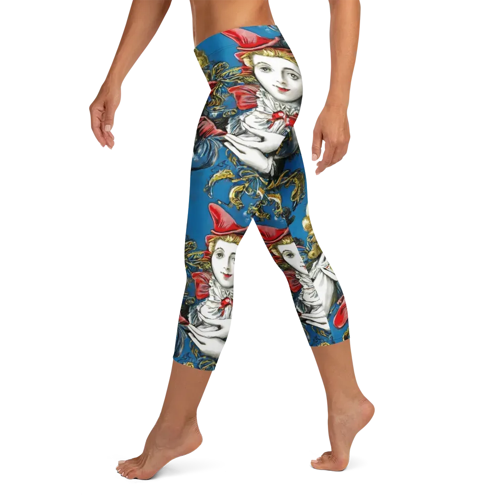 Masquerade Echoes on Capri Leggings — Left