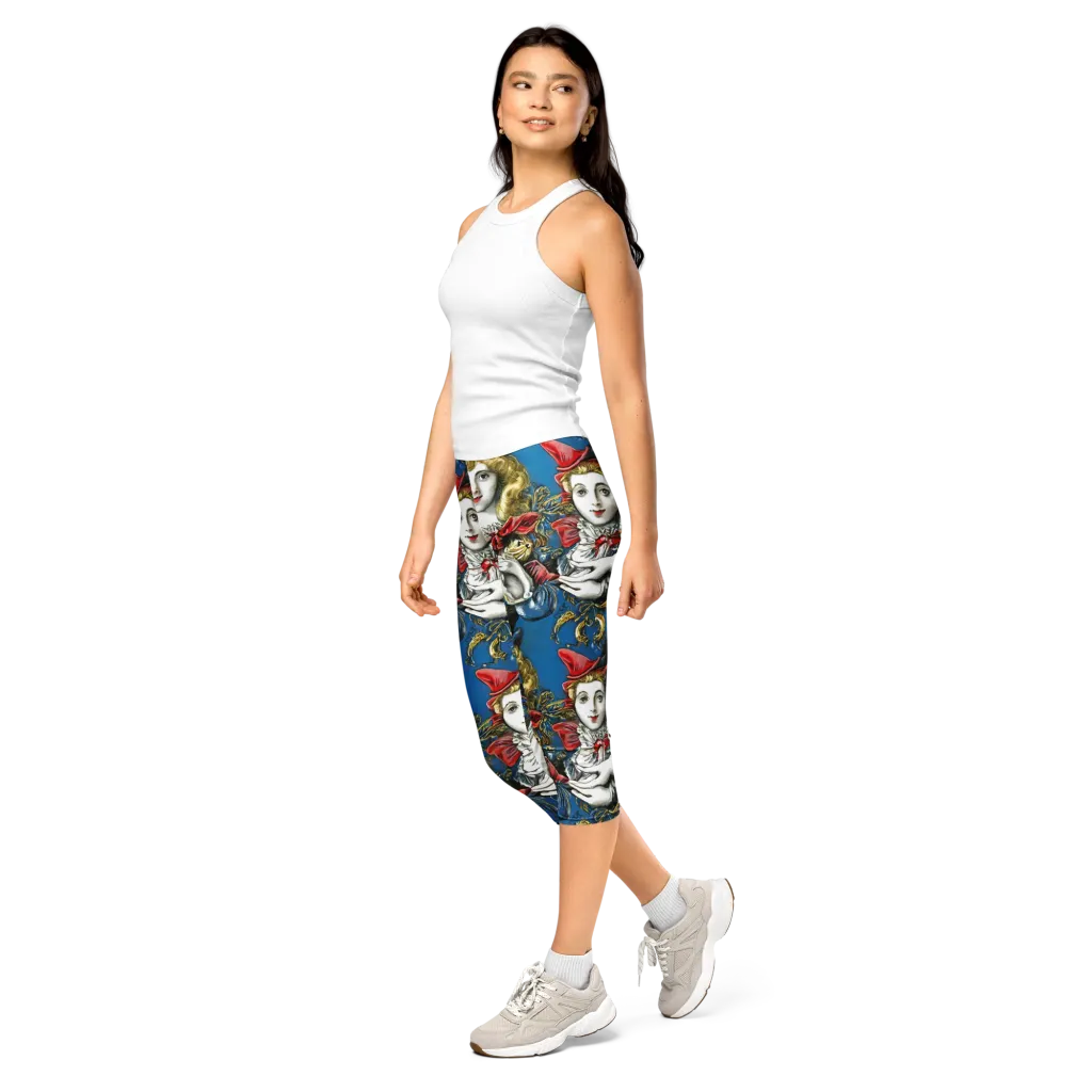 Masquerade Echoes on Capri Leggings — Left Front