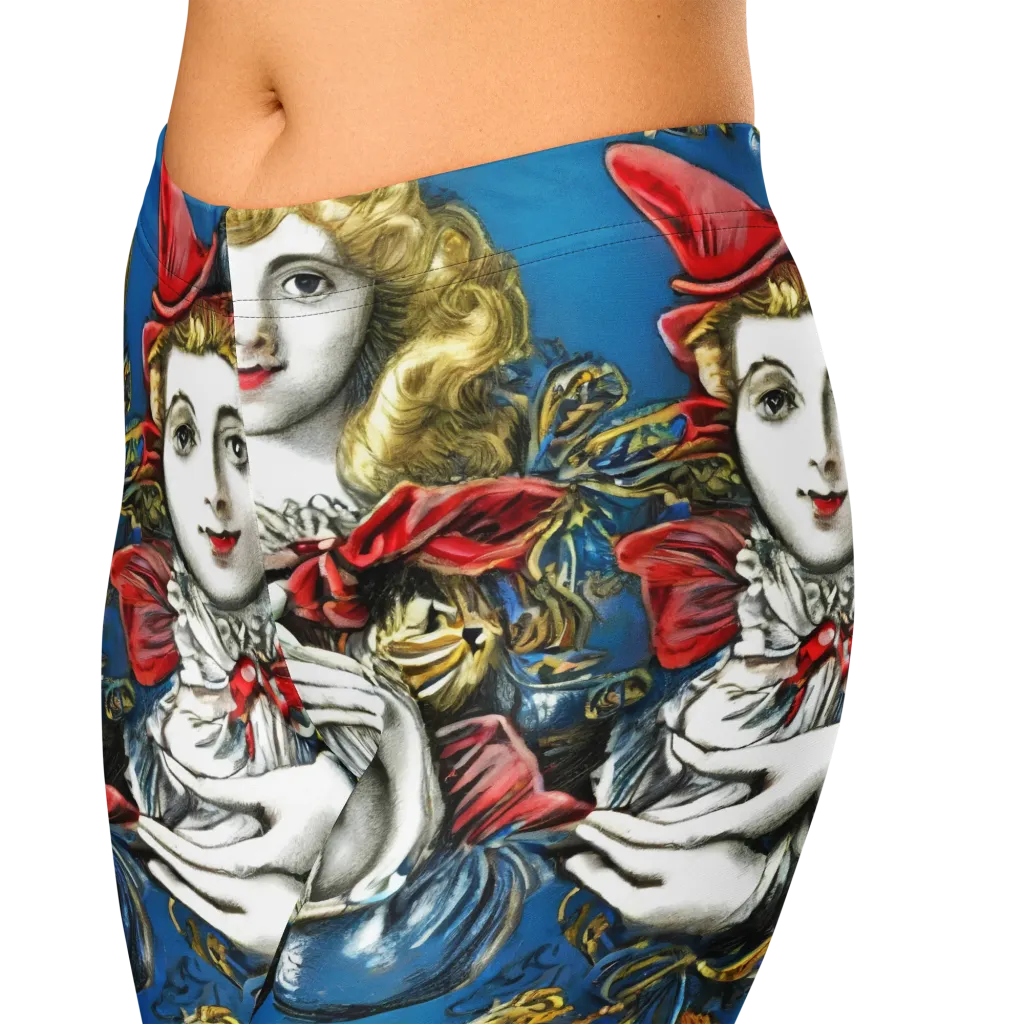 Masquerade Echoes on Capri Leggings — Zoomed-in