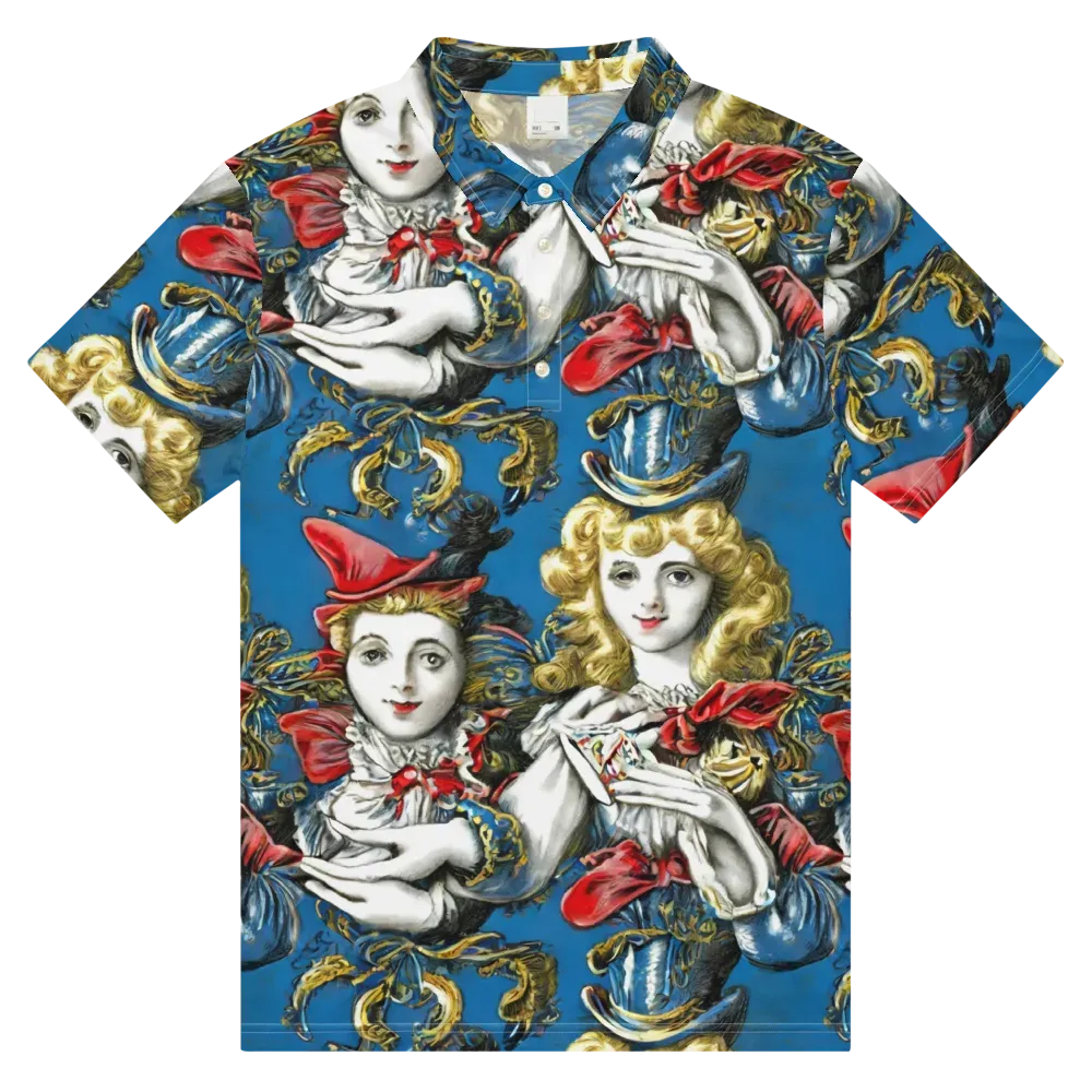 Masquerade Echoes on Men's Slim Fit Polo Shirt — Front