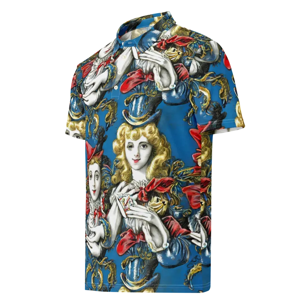 Masquerade Echoes on Men's Slim Fit Polo Shirt — Left Front