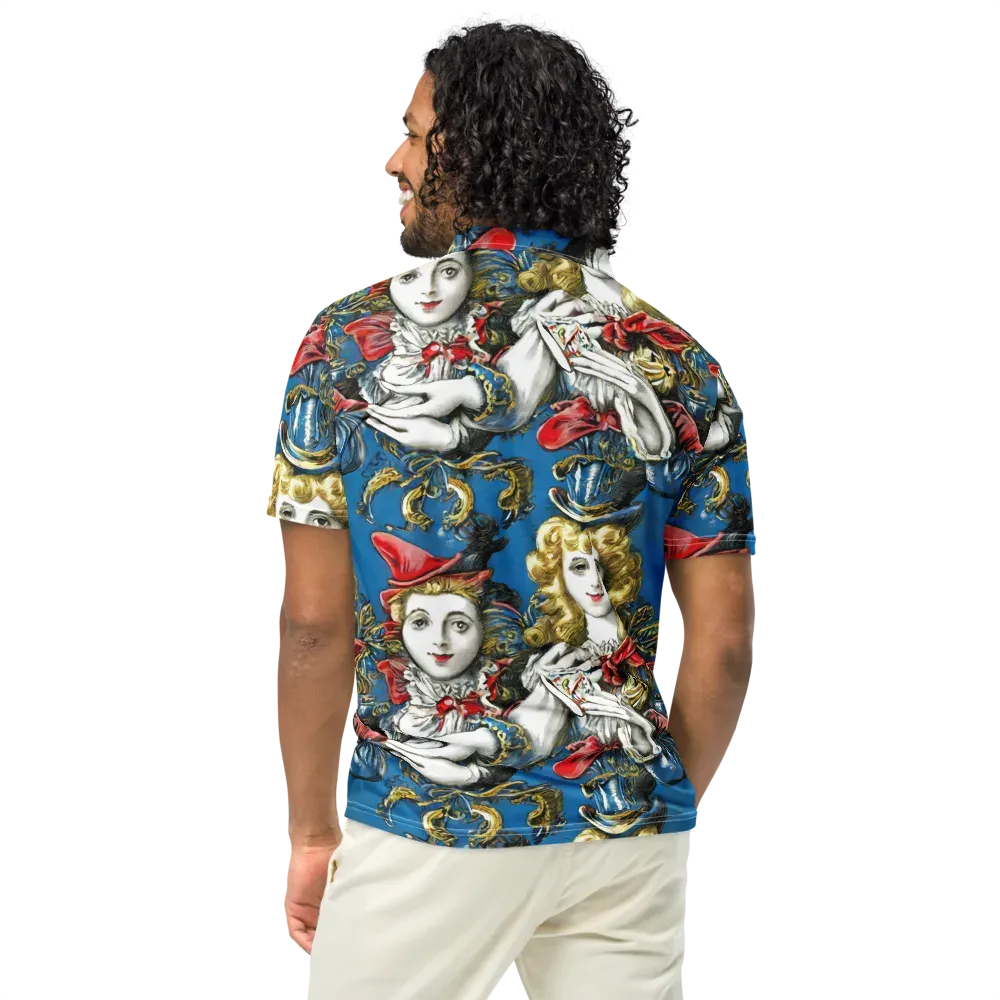 Masquerade Echoes on Men's Slim Fit Polo Shirt — Back