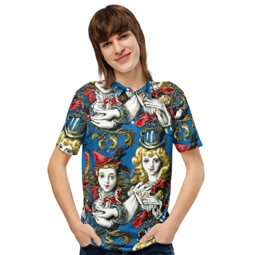Masquerade Echoes on a Men's Slim Fit Polo Shirt