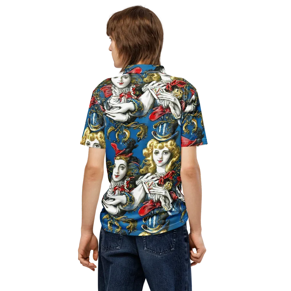 Masquerade Echoes on Men's Slim Fit Polo Shirt — Back