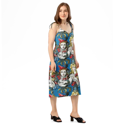 Masquerade Echoes on a Slip Dress