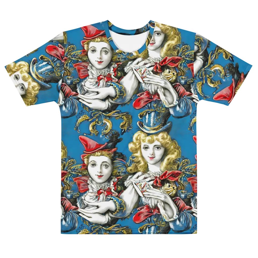 Masquerade Echoes on Men's Cotton Crew Neck T-Shirt — Front