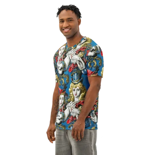 Masquerade Echoes on a Men's Cotton Crew Neck T-Shirt