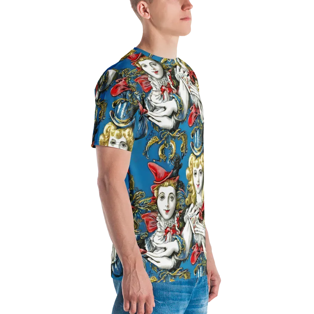 Masquerade Echoes on Men's Crew Neck T-Shirt — Right