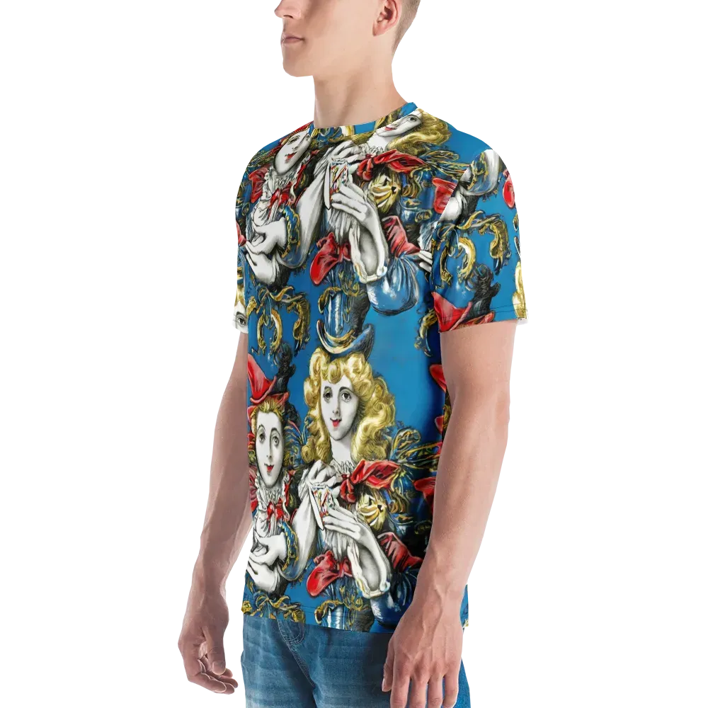 Masquerade Echoes on Men's Crew Neck T-Shirt — Left