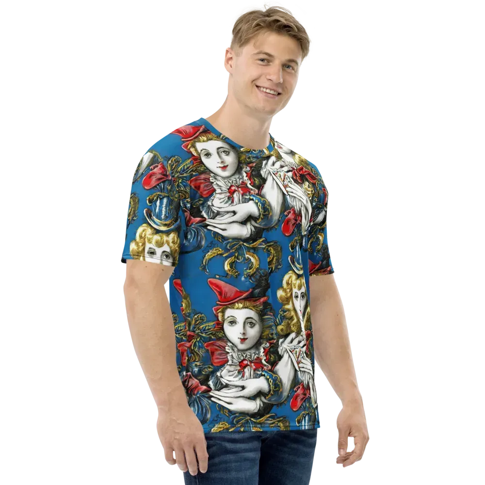 Masquerade Echoes on Men's Crew Neck T-Shirt — Right