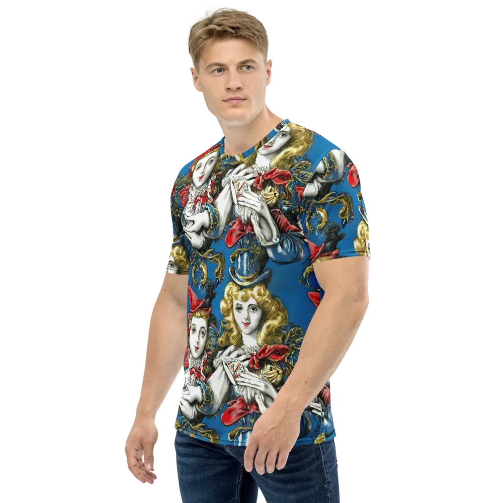 Masquerade Echoes on Men's Crew Neck T-Shirt — Left