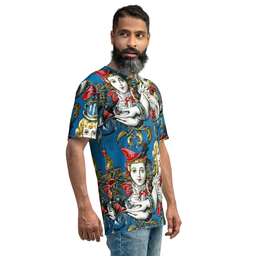Masquerade Echoes on Men's Crew Neck T-Shirt — Right
