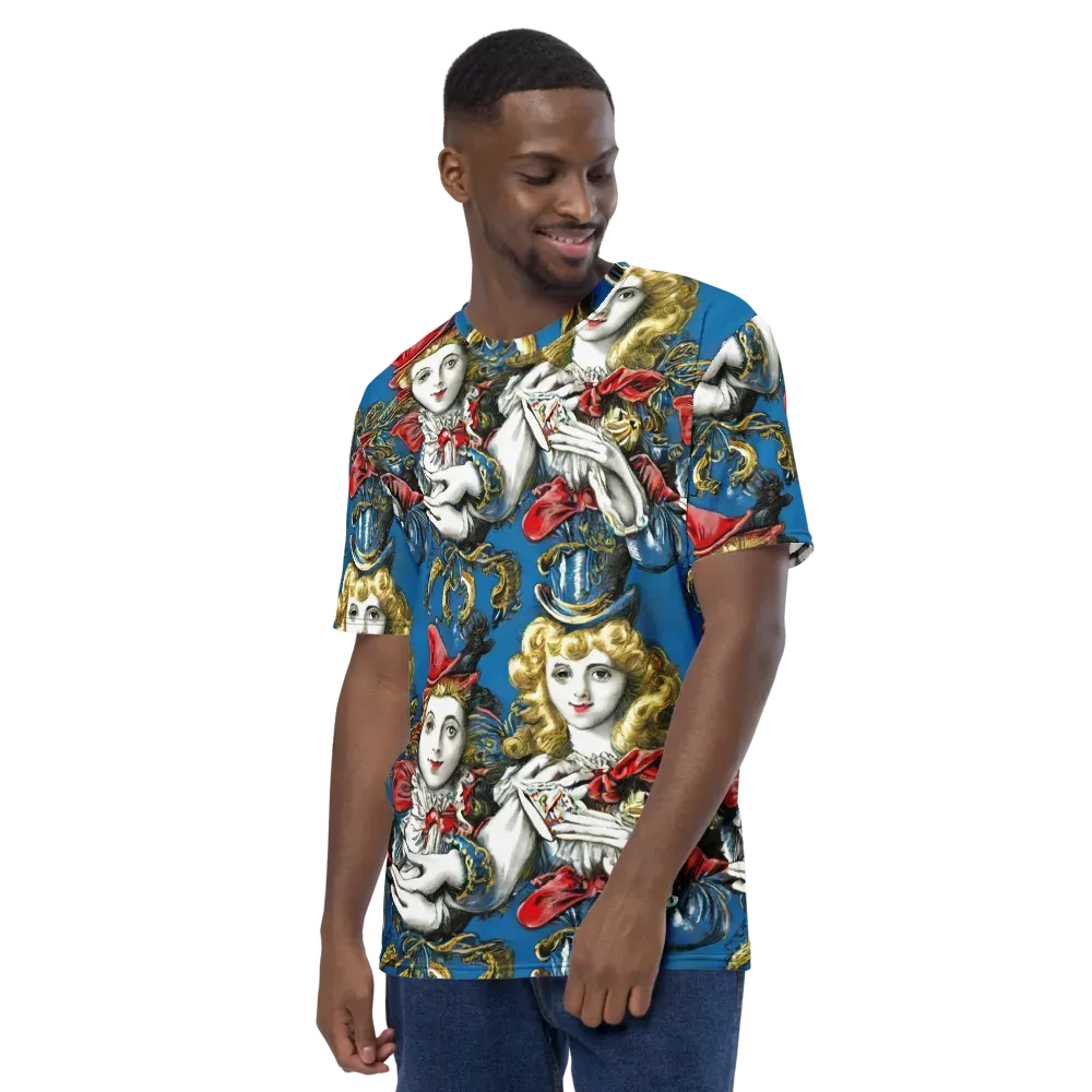 Masquerade Echoes on Men's Crew Neck T-Shirt — Left