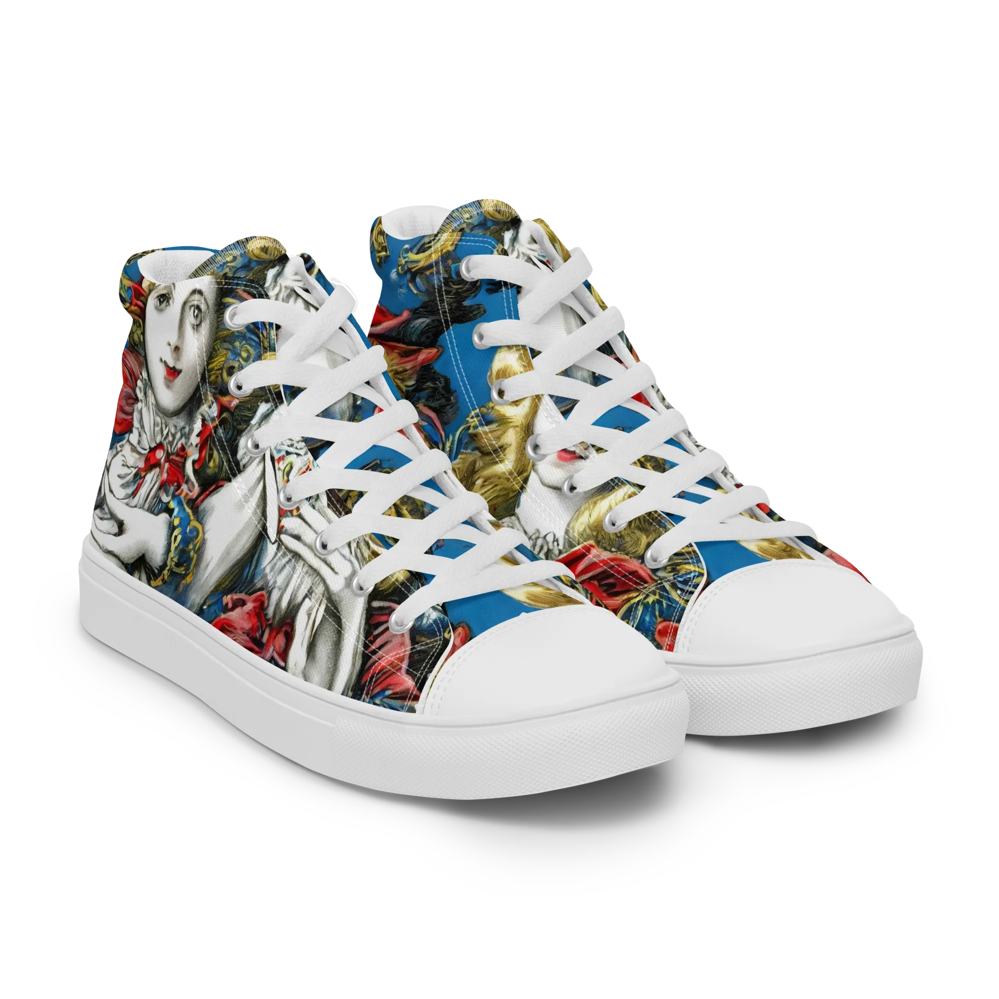 Masquerade Echoes on Men's High Top Canvas Shoes — Right Front