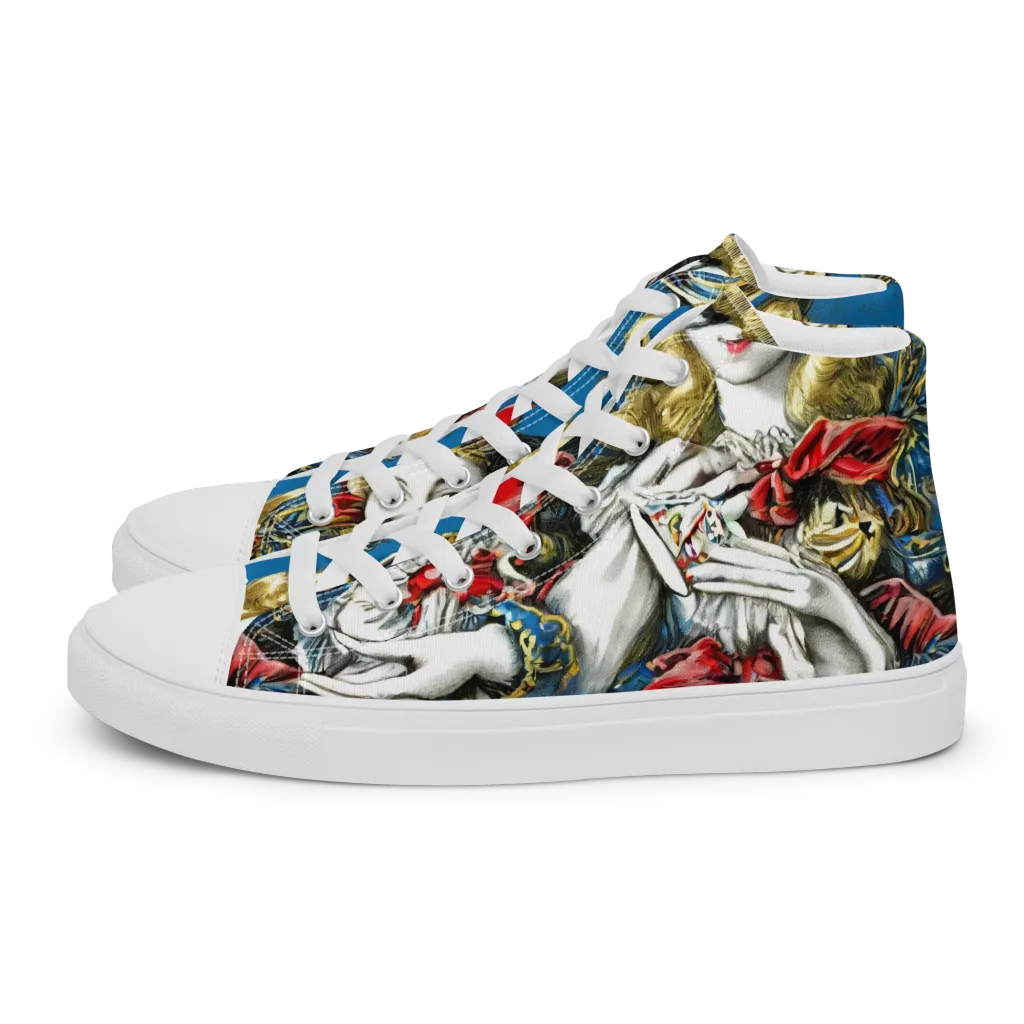 Masquerade Echoes on Men's High Top Canvas Shoes — Left