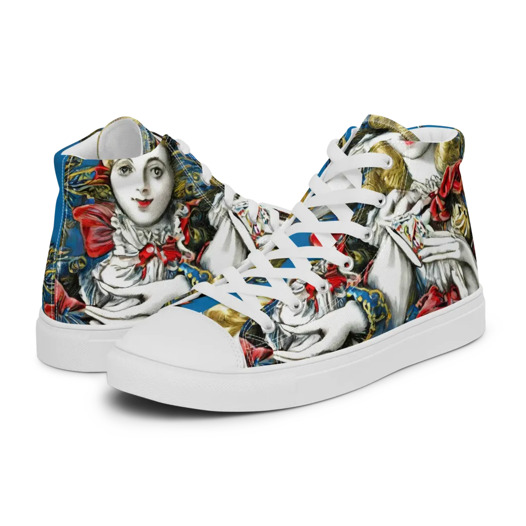 Masquerade Echoes on Men's High Top Canvas Shoes — Left