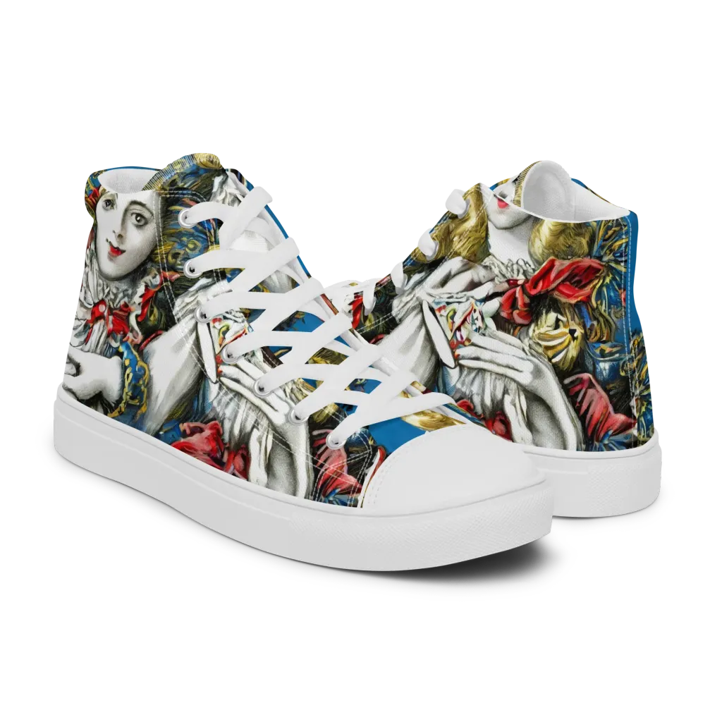 Masquerade Echoes on Men's High Top Canvas Shoes — Right