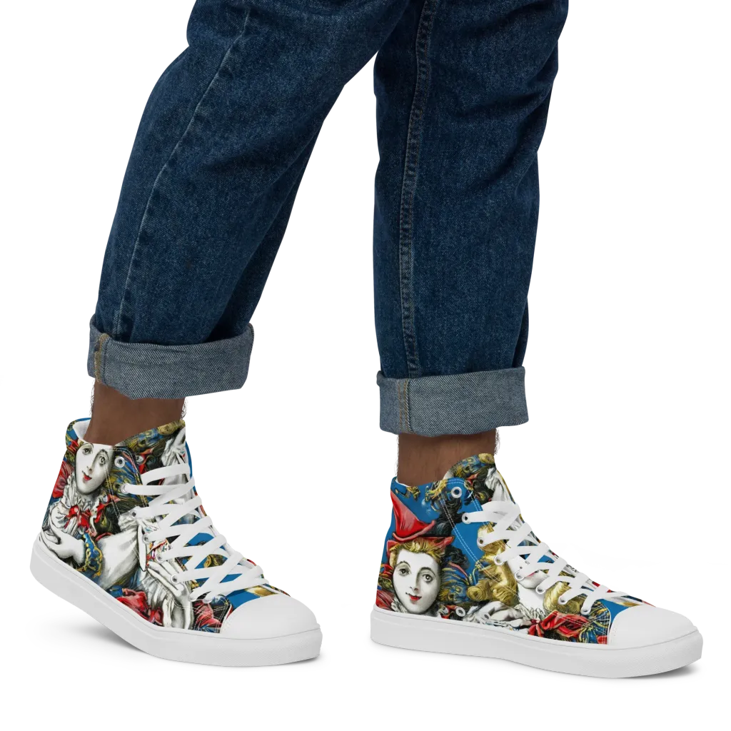 Masquerade Echoes on Men's High Top Canvas Shoes — Right