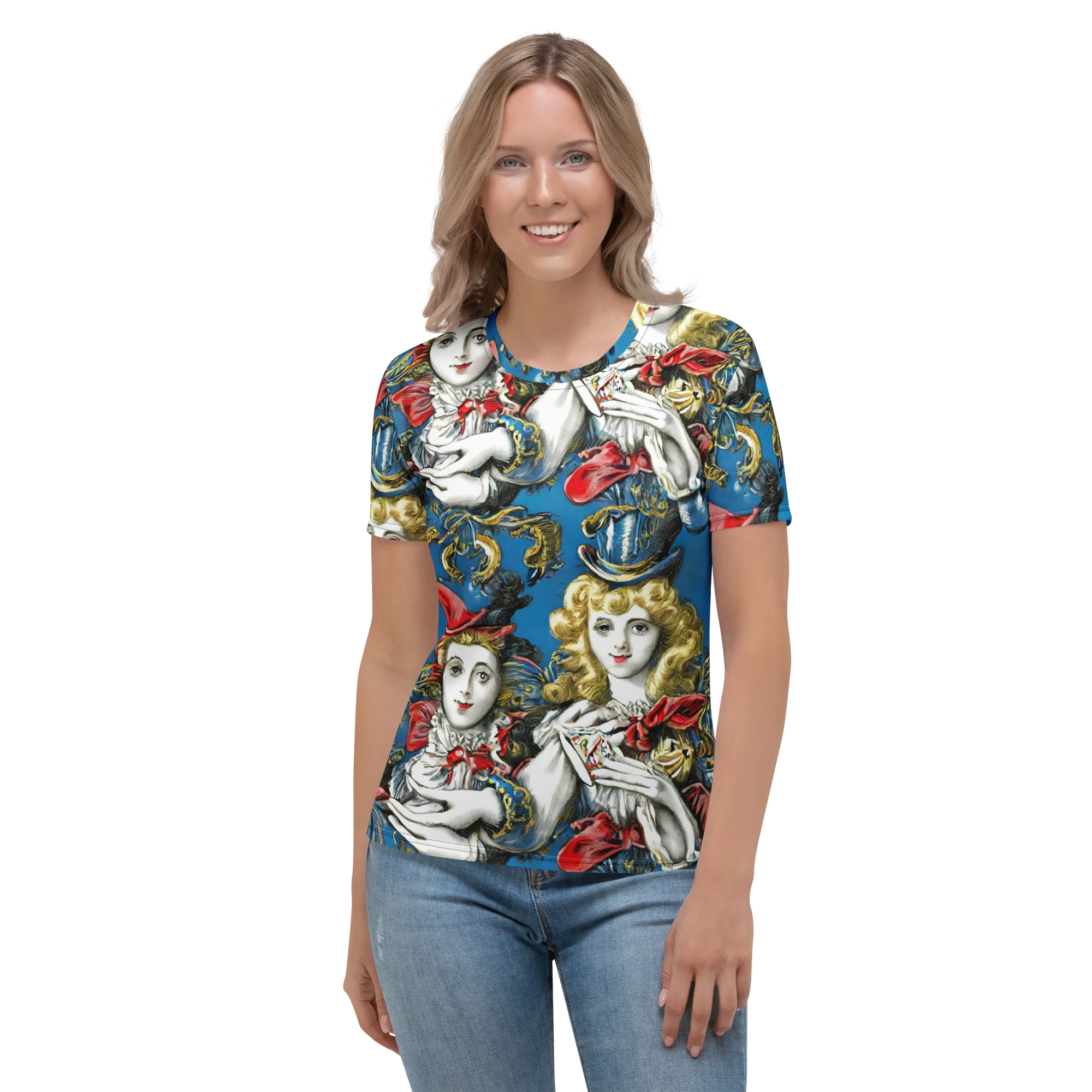 Masquerade Echoes on Women's Crew Neck T-Shirt — Front