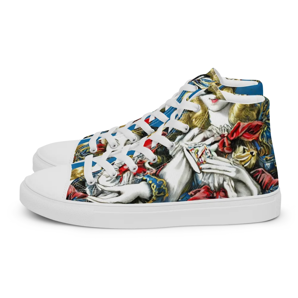Masquerade Echoes on Women's High Top Canvas Shoes — Left