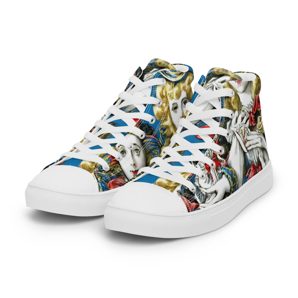 Masquerade Echoes on Women's High Top Canvas Shoes — Left Front
