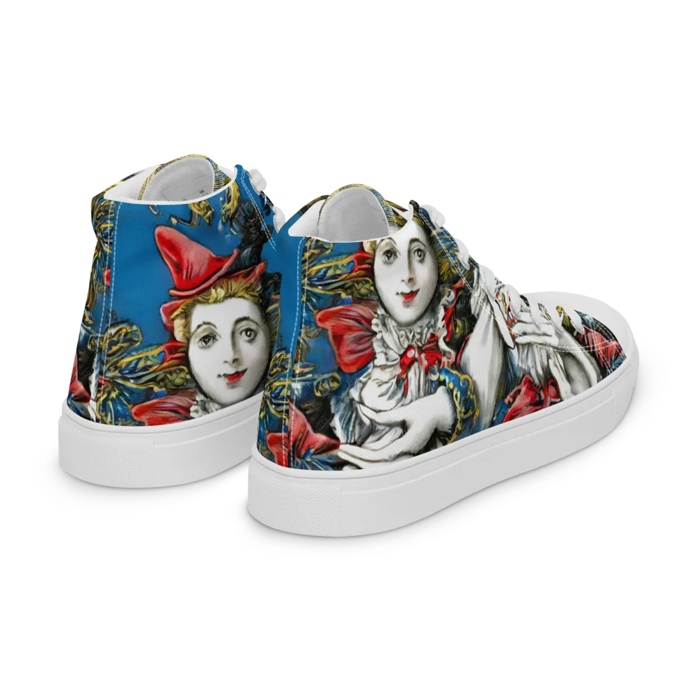Masquerade Echoes on Women's High Top Canvas Shoes — Right Back