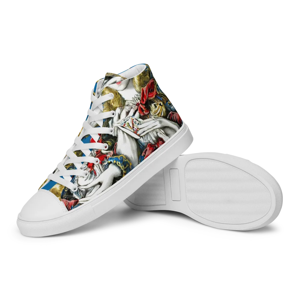 Masquerade Echoes on Women's High Top Canvas Shoes — Left
